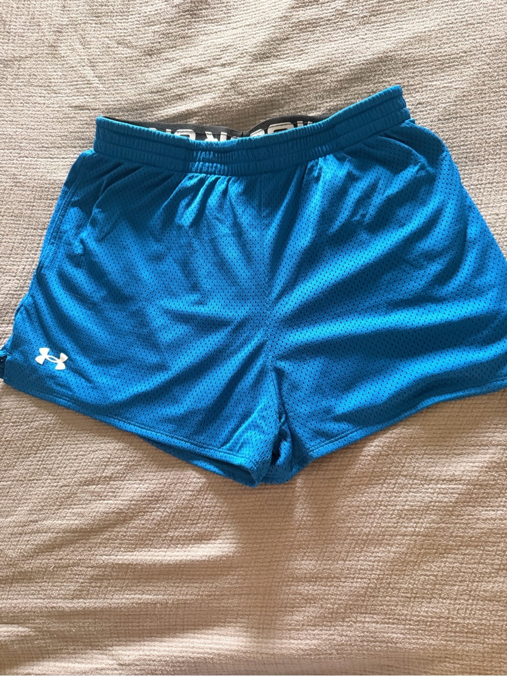 Under Armour Women's Teal-Blue Mesh Athletic Shorts